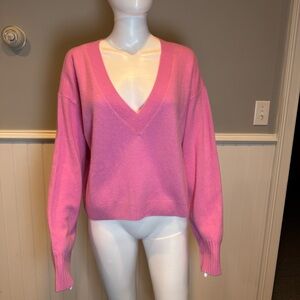 INTERMIX Bright Pink V-Neck Sweater